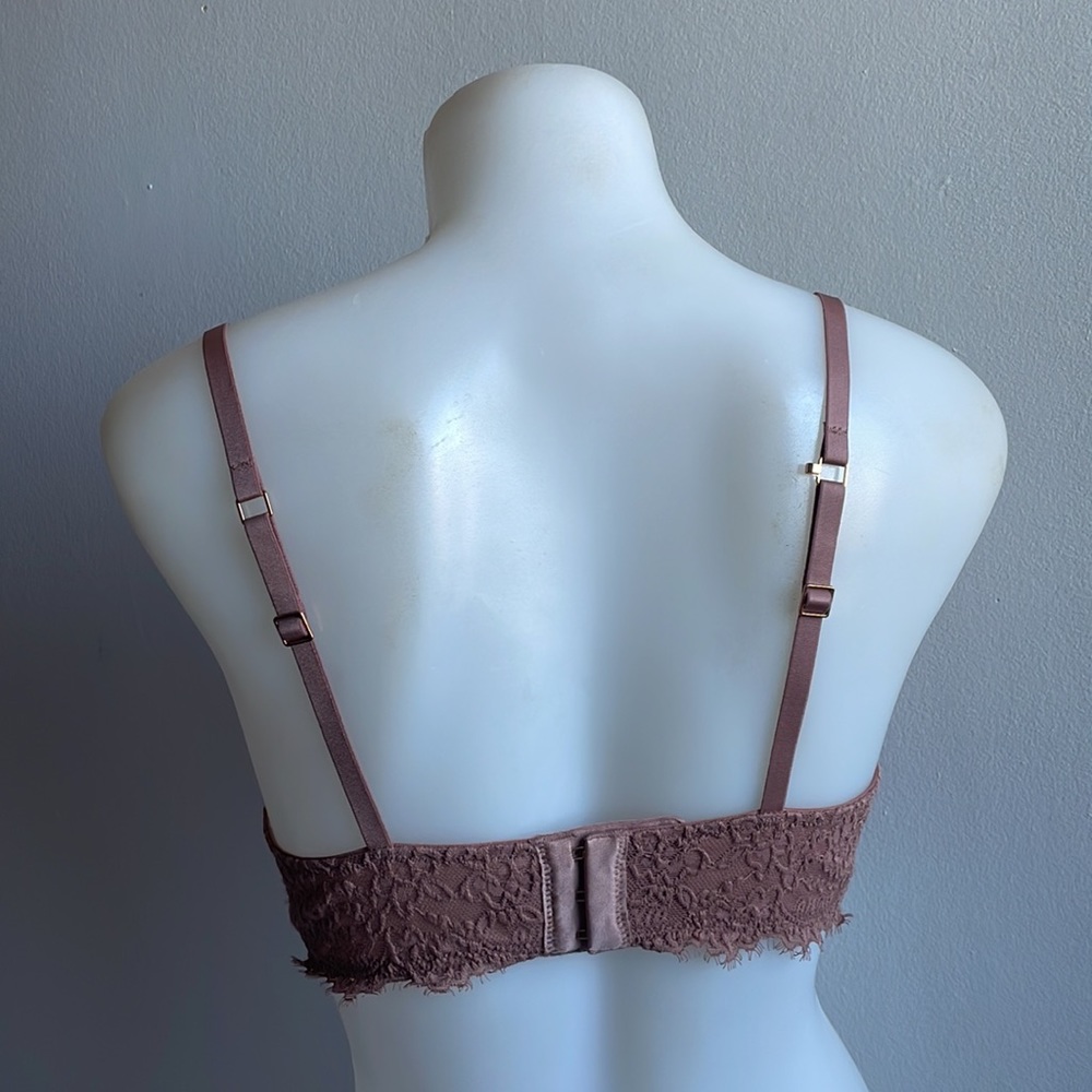 Dusty Rose Pink Aerie Bra 34A Plunge Push Up . - Picture 4 of 8